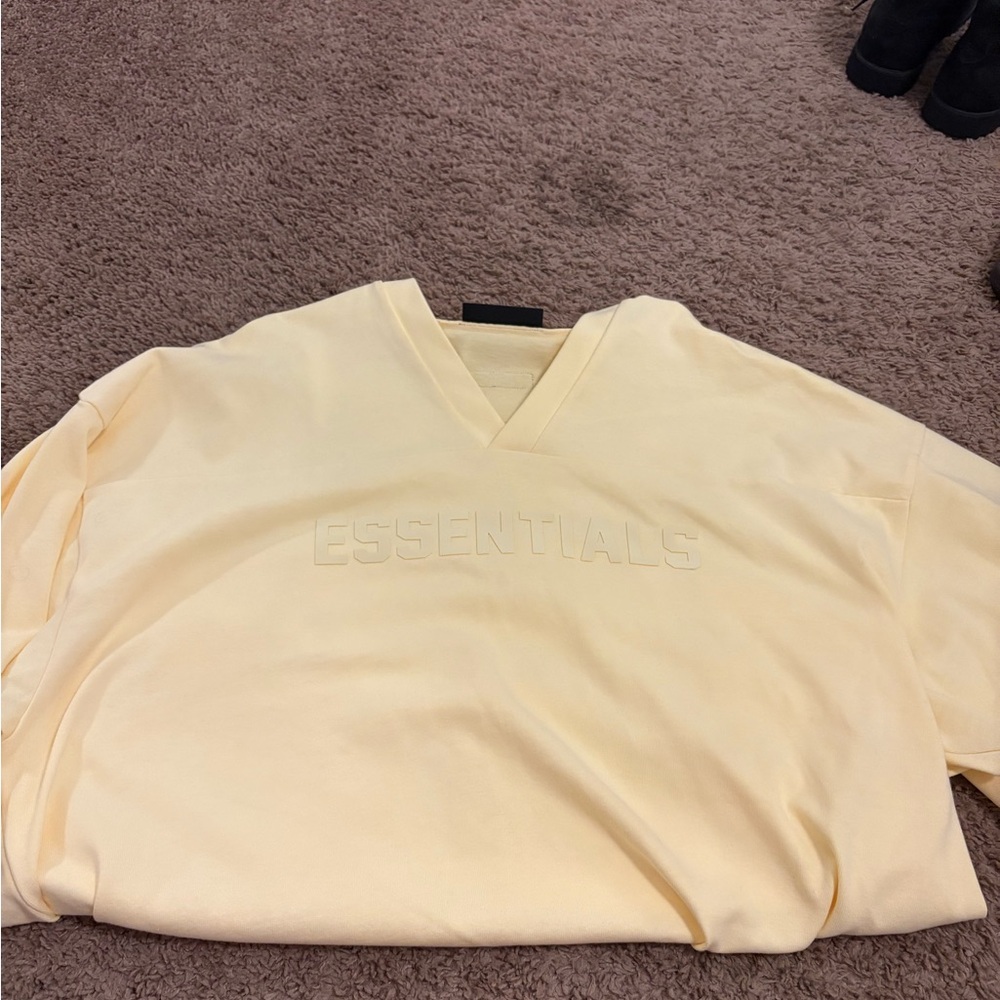 Essentials Soft Yellow V-Neck Top
